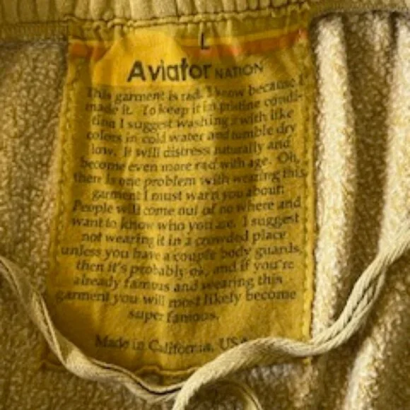 Aviator Nation Women’s Jogger Sweatpants Bottlerock 2023 Tan Large - Picture 8 of 10